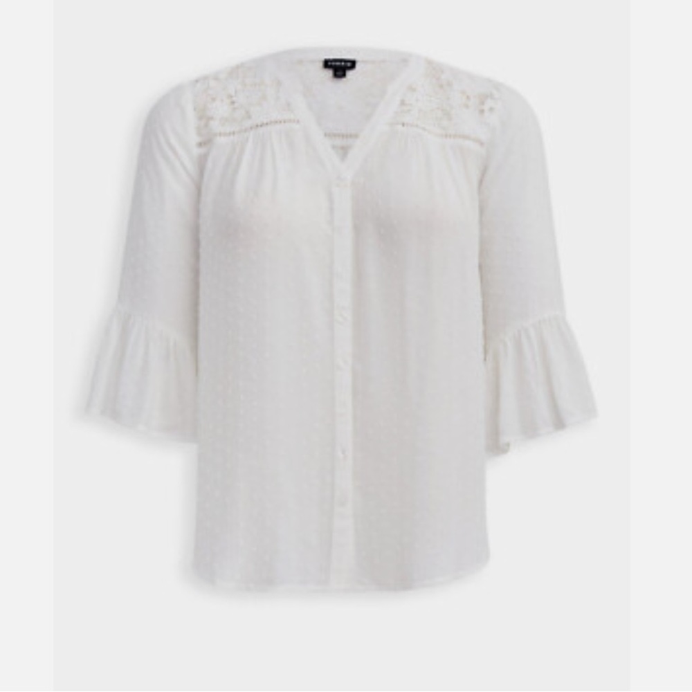 Torrid White Lace Blouse
